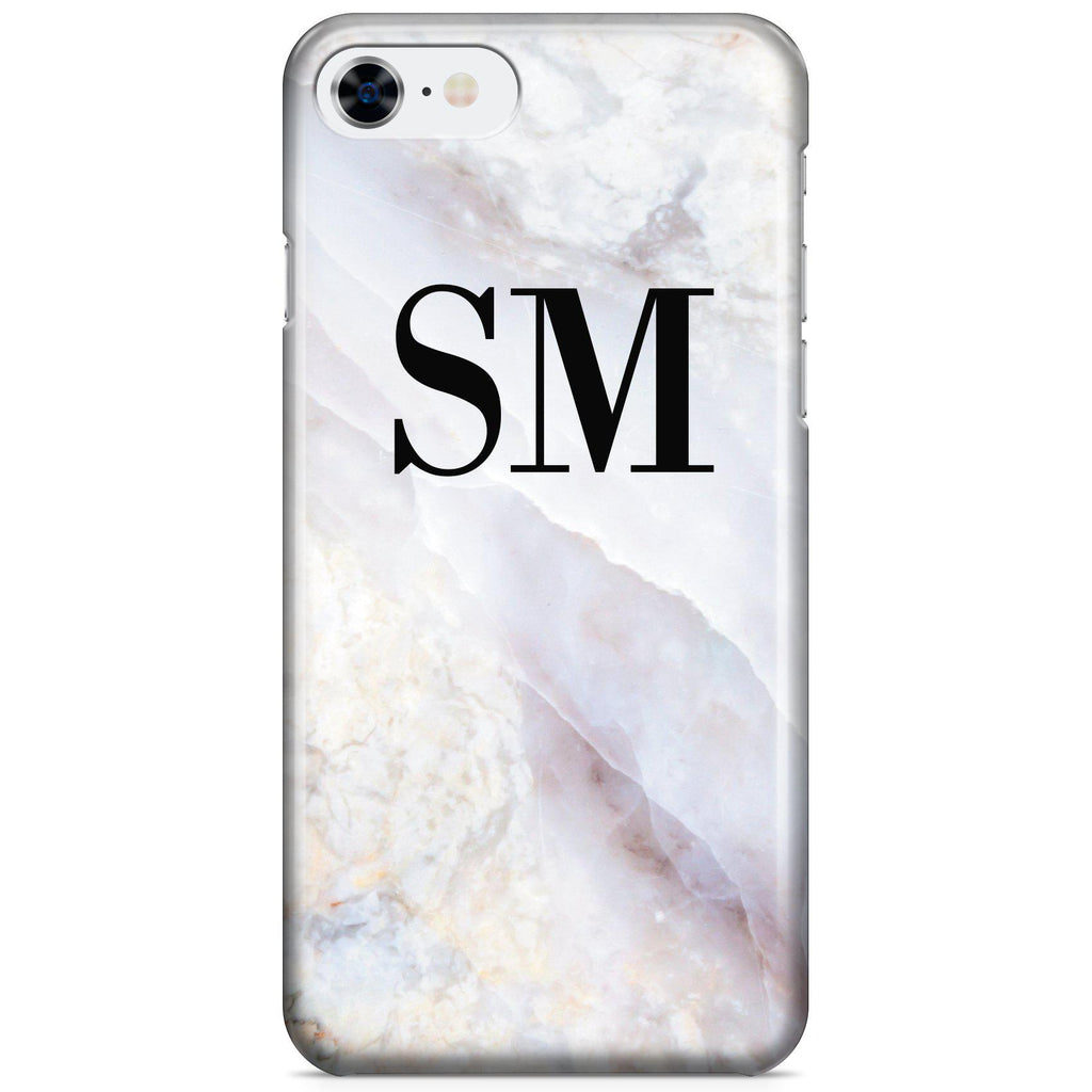 Personalised Stone Marble Initials iPhone 8 Case