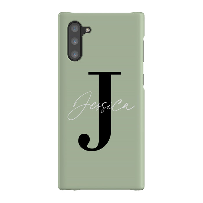 Personalised Sage Name Initial Samsung Galaxy Note 10 Case