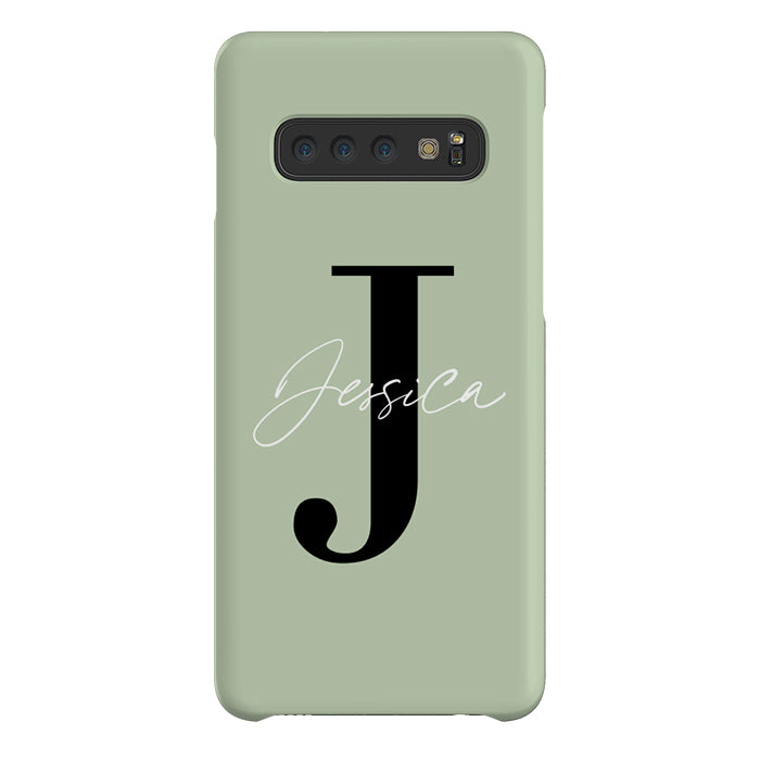 Personalised Sage Name Initial Samsung Galaxy S10 Case