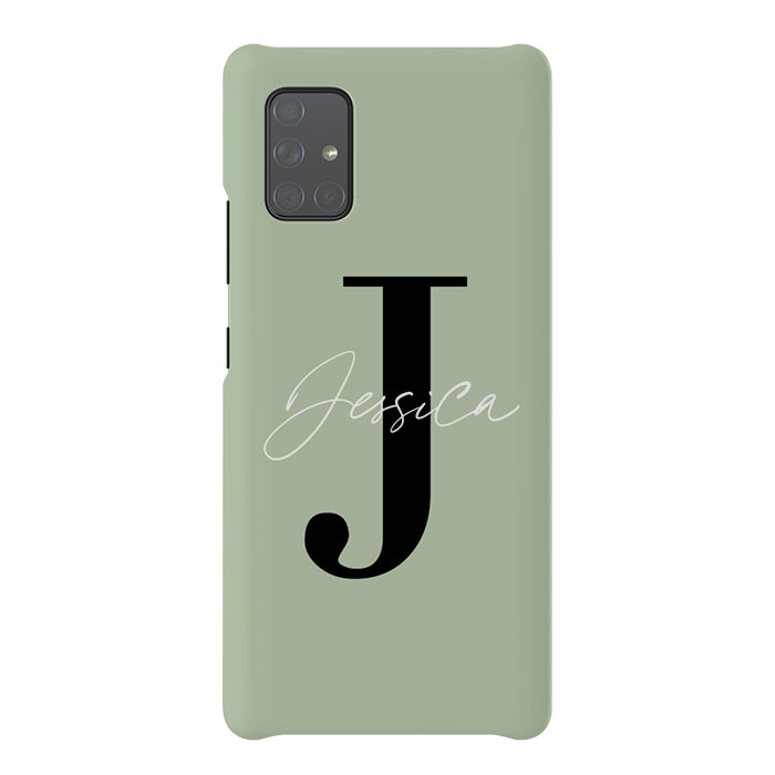 Personalised Sage Name Initial Samsung Galaxy A71 Case