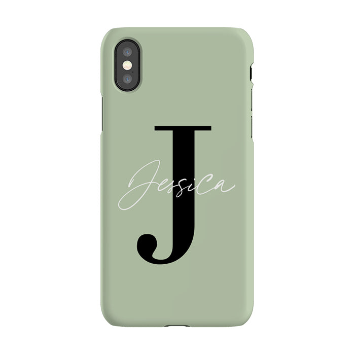 Personalised Sage Name Initial iPhone XS Case