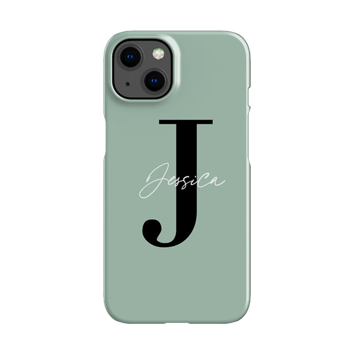 Personalised Sage Name Initial iPhone 13 Mini Case