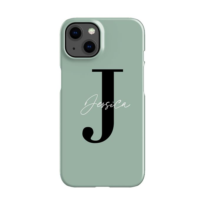 Personalised Sage Name Initial iPhone 14 Plus Case