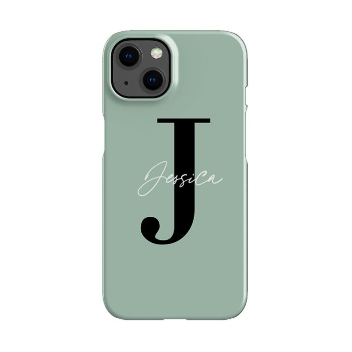 Personalised Sage Name Initial iPhone 15 Plus Case
