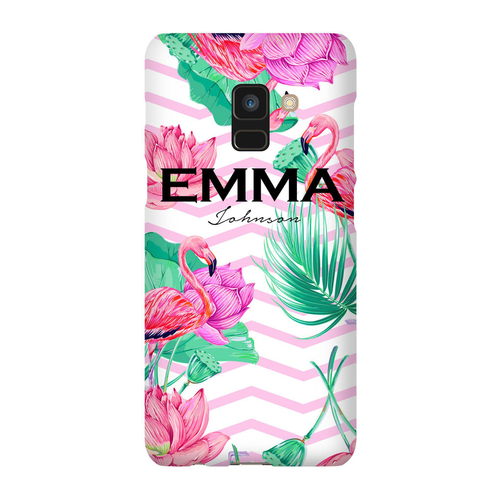 Personalised Flamingo Name Samsung Galaxy A8 Case