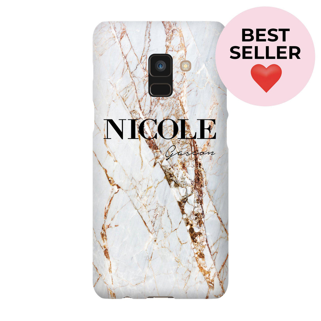 Personalised Cracked Marble Name Samsung Galaxy A8 Case