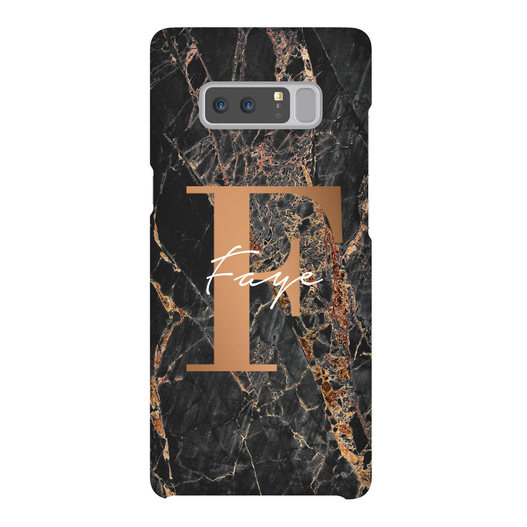 Personalised Slate Marble Bronze Initial Samsung Galaxy Note 8 Case