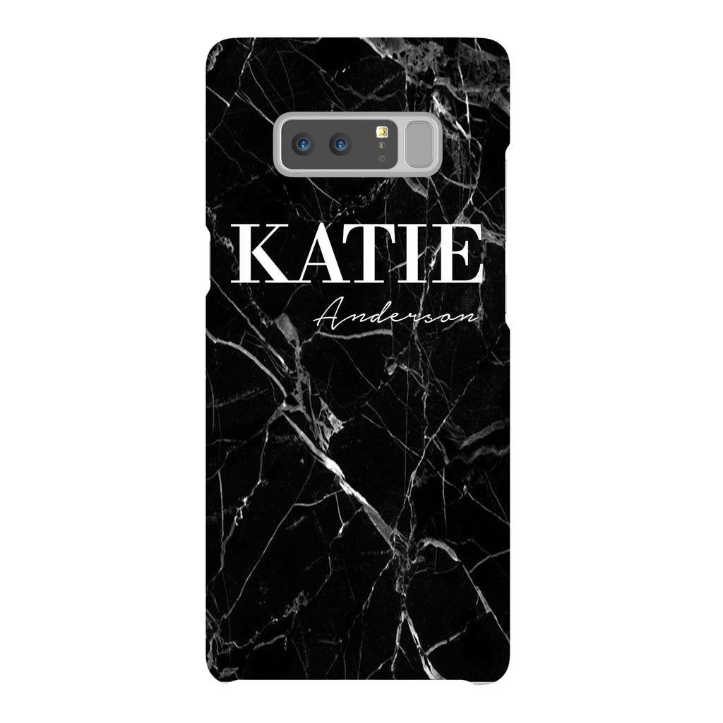 Personalised Black Marble Name Samsung Galaxy Note 8 Case