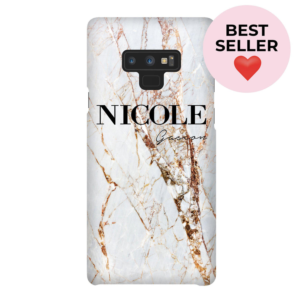 Personalised Cracked Marble Name Samsung Galaxy Note 9 Case