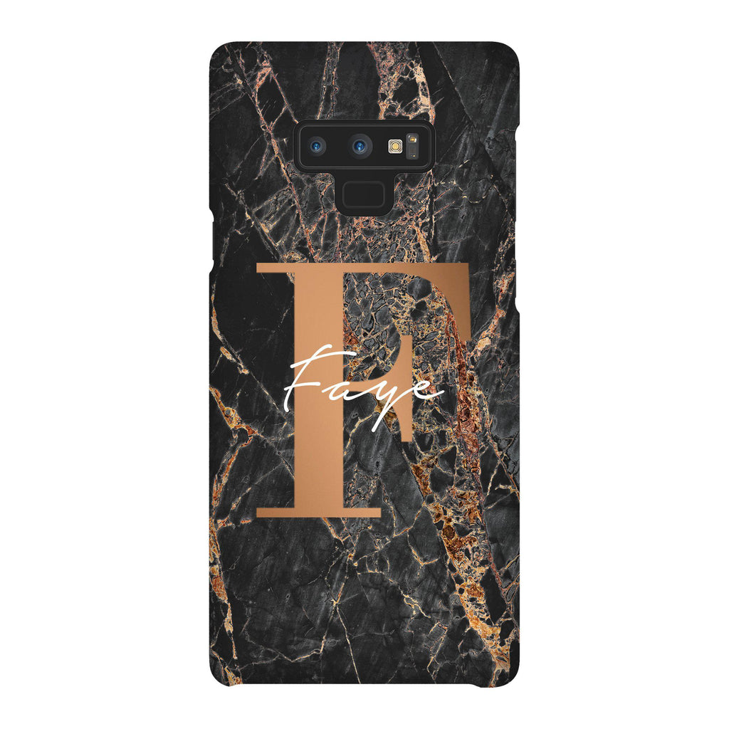 Personalised Slate Marble Bronze Initial Samsung Galaxy Note 9 Case