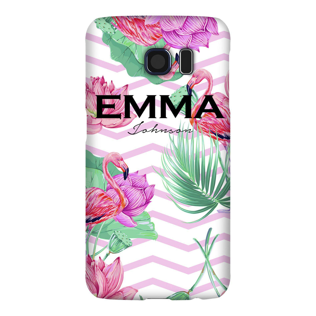 Personalised Flamingo Name Samsung Galaxy S6 Edge Case