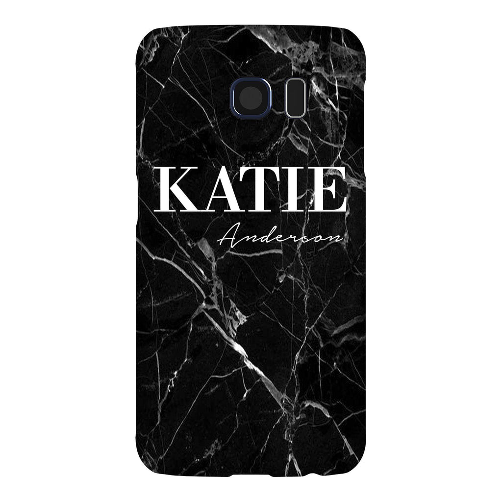 Personalised Black Marble Name Samsung Galaxy S6 Case