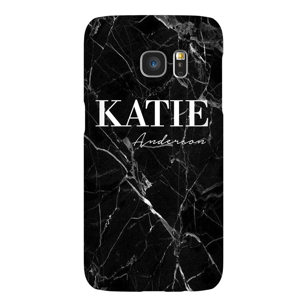 Personalised Black Marble Name Samsung Galaxy S7 Edge Case