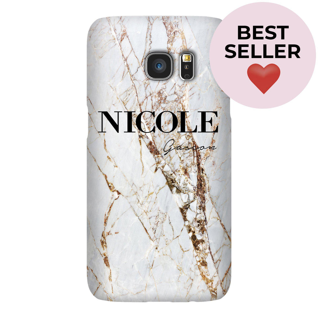 Personalised Cracked Marble Name Samsung Galaxy S7 Edge Case