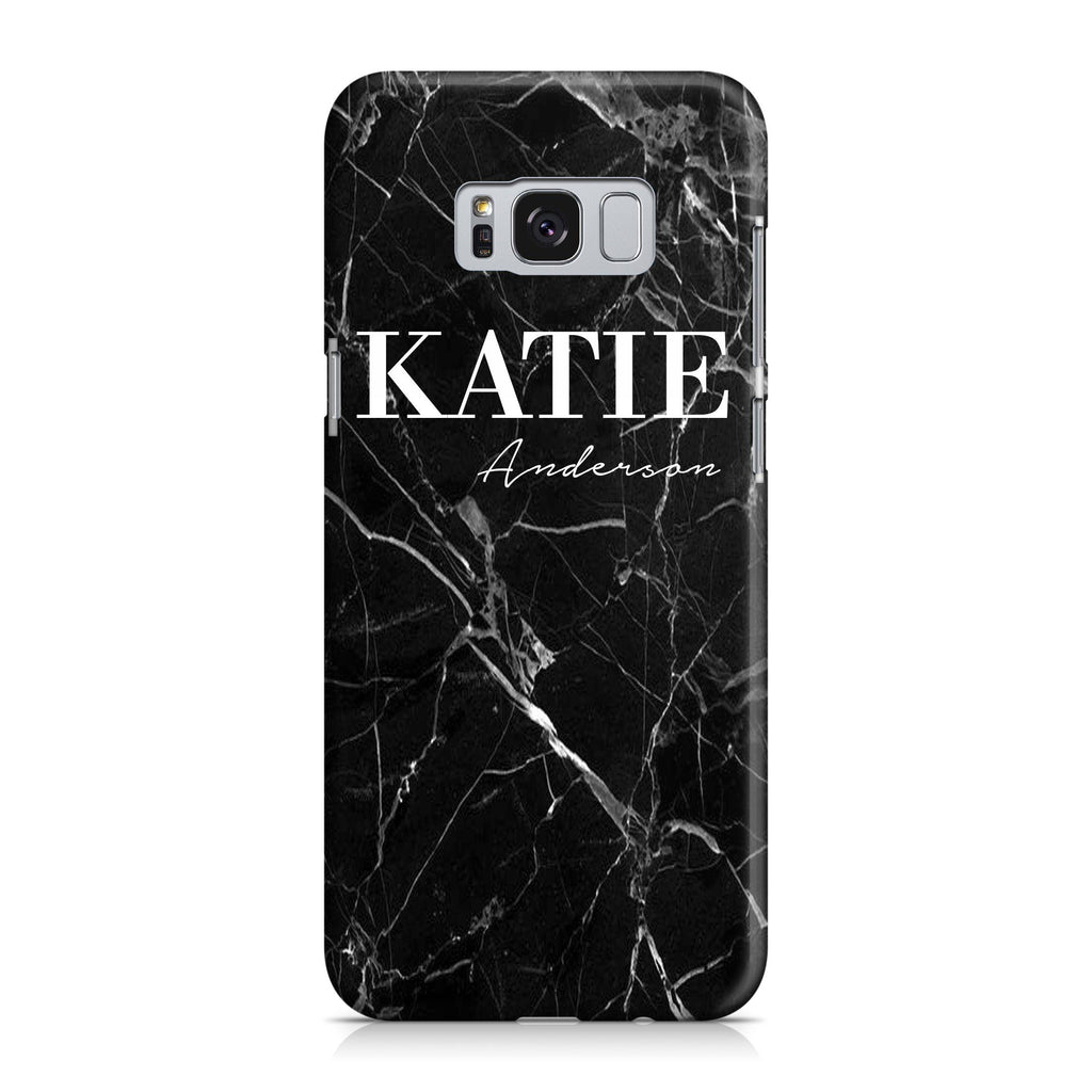Personalised Black Marble Name Samsung Galaxy S8 Plus Case
