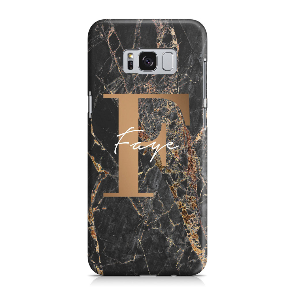 Personalised Slate Marble Bronze Initial Samsung Galaxy S8 Plus Case