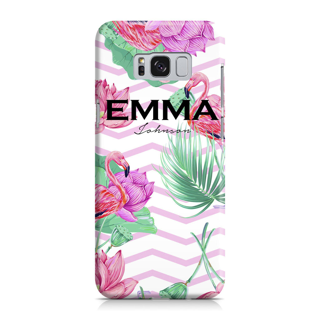 Personalised Flamingo Name Samsung Galaxy S8 Plus Case