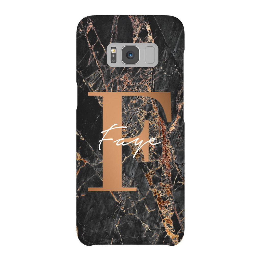 Personalised Slate Marble Bronze Initial Samsung Galaxy S8 Case