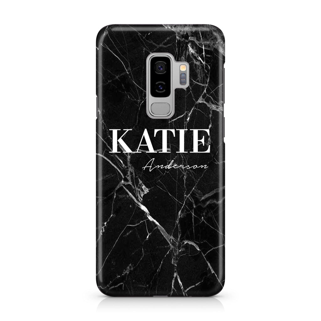 Personalised Black Marble Name Samsung Galaxy S9 Plus Case