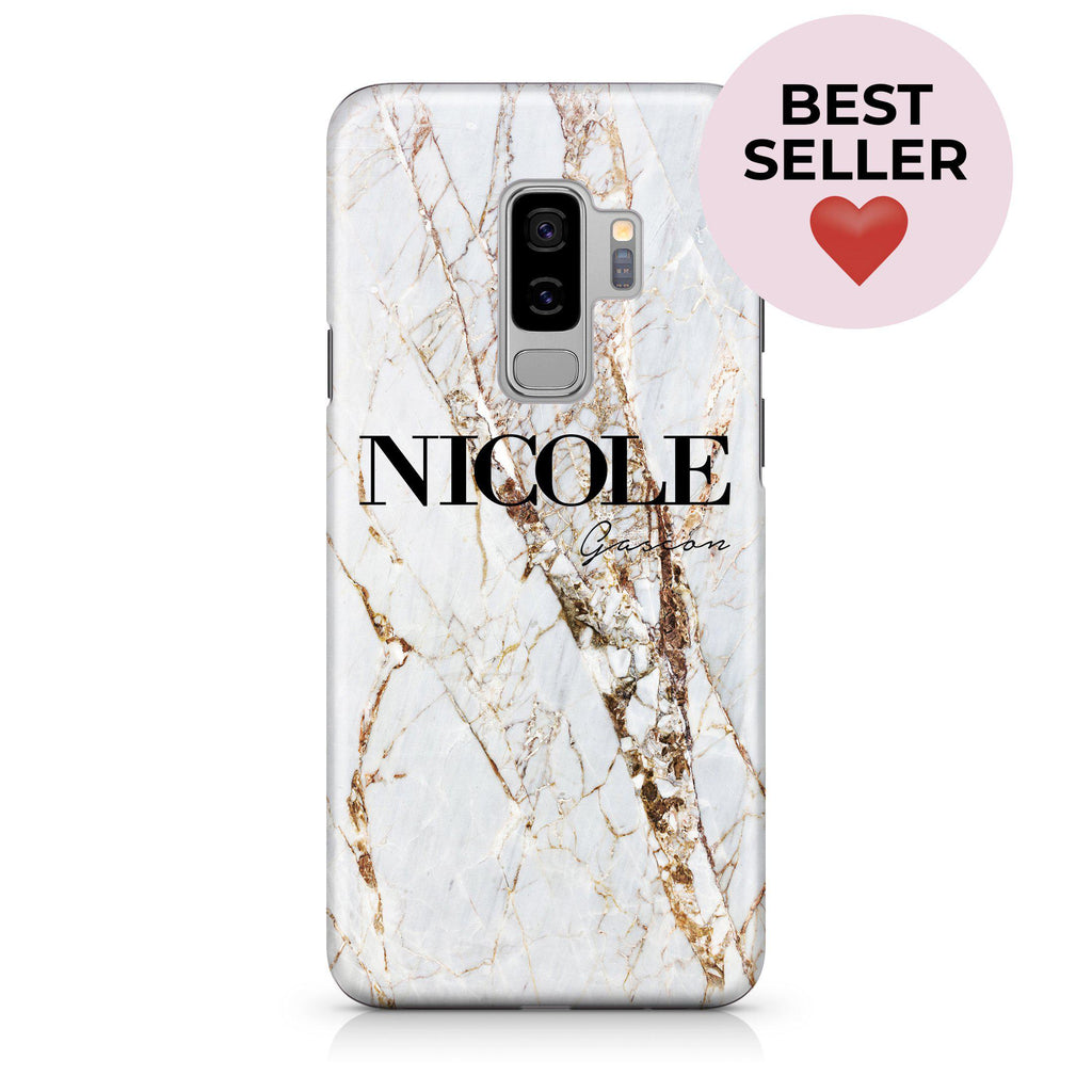 Personalised Cracked Marble Name Samsung Galaxy S9 Plus Case