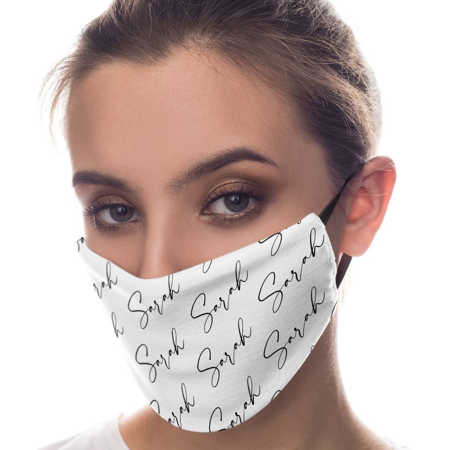 Personalised Script Name All Over Reusable Face Mask