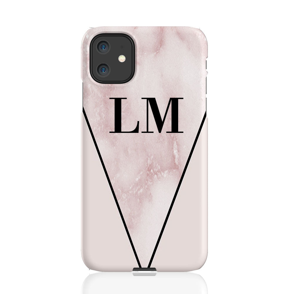 Personalised Pink x Rosa Marble Contrast iPhone 11 Case