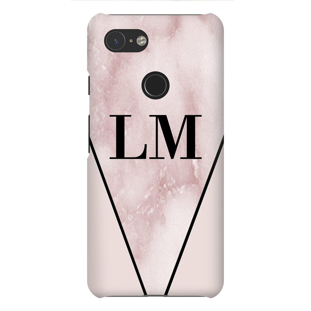 Personalised Pink x Rosa Marble Contrast Google Pixel 3 Case