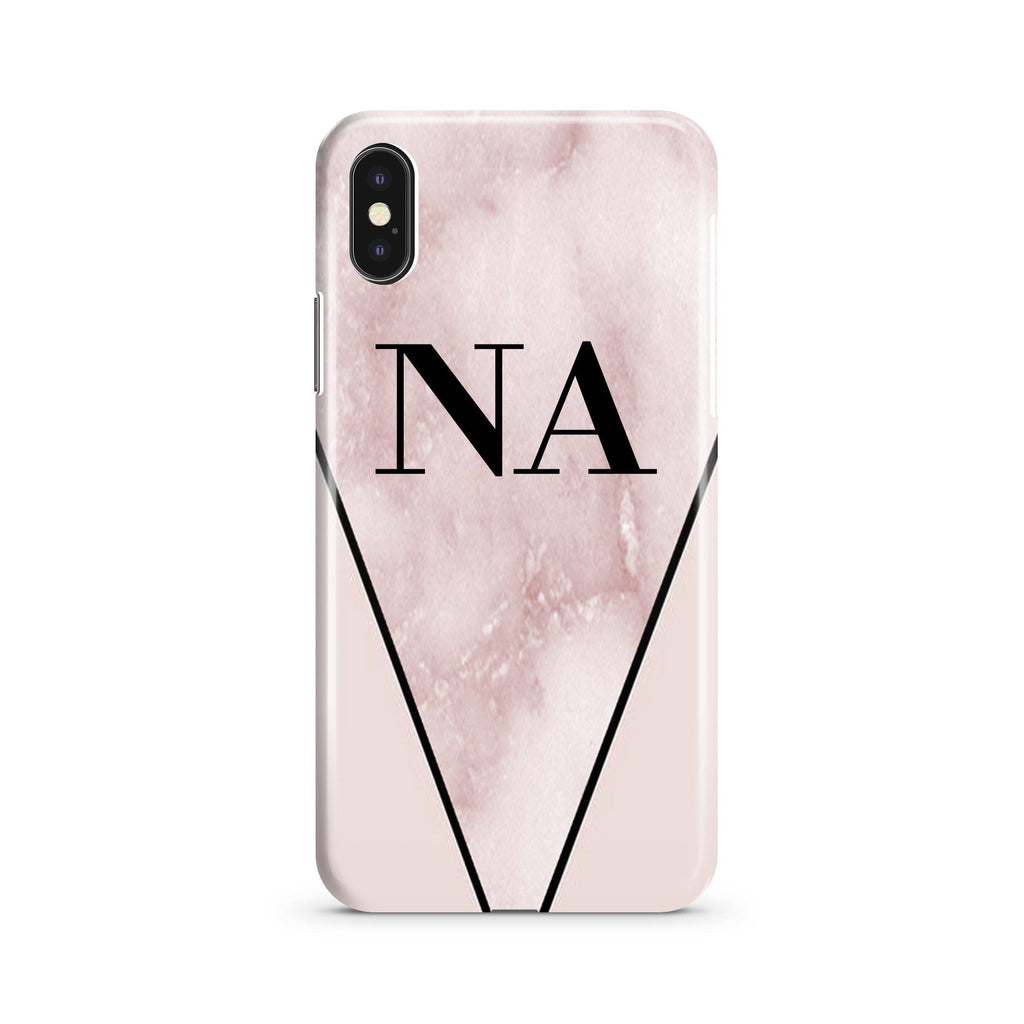 Personalised Pink x Rosa Marble Contrast iPhone XS Max Case