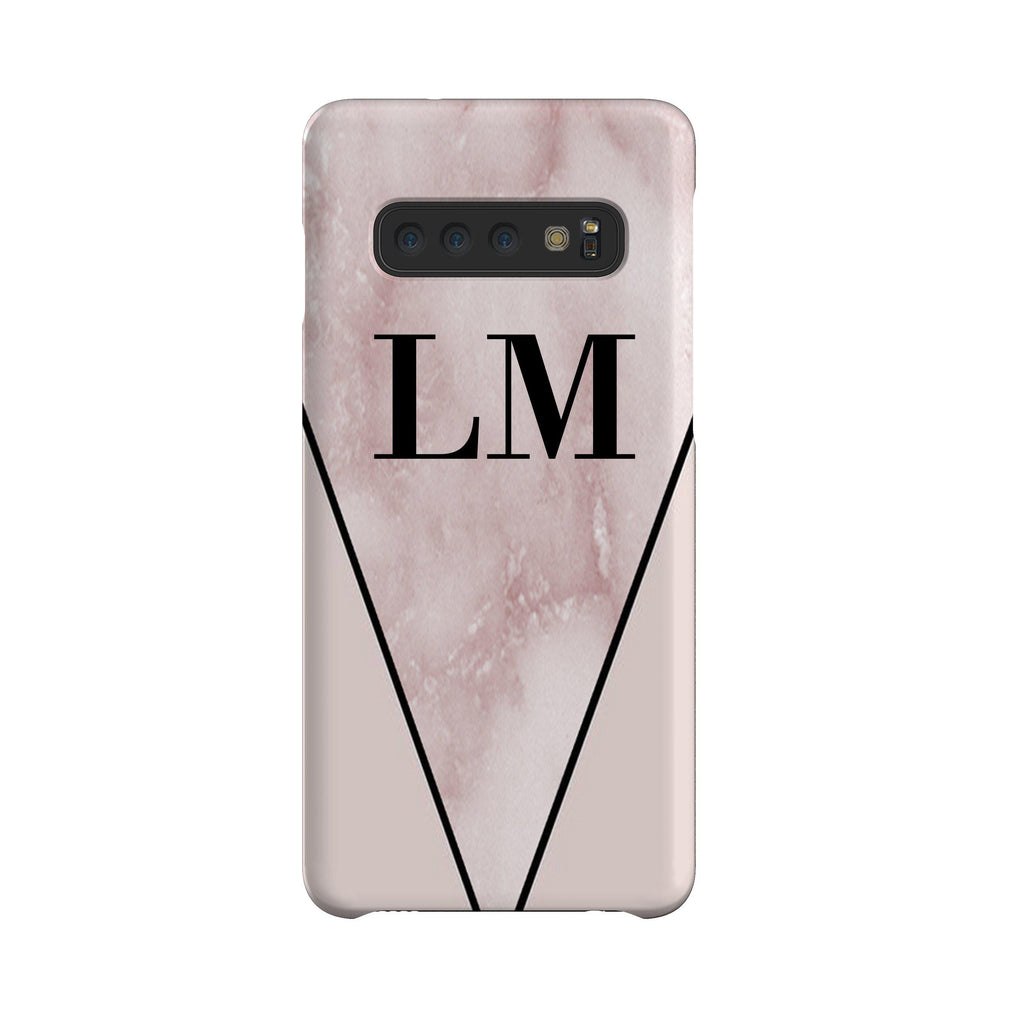 Personalised Pink x Rosa Marble Contrast Samsung Galaxy S10 Plus Case