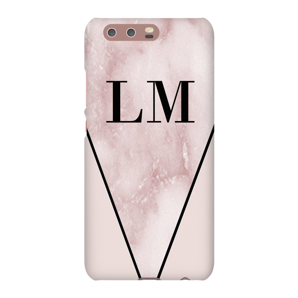 Personalised Pink x Rosa Marble Contrast Huawei P10 Case