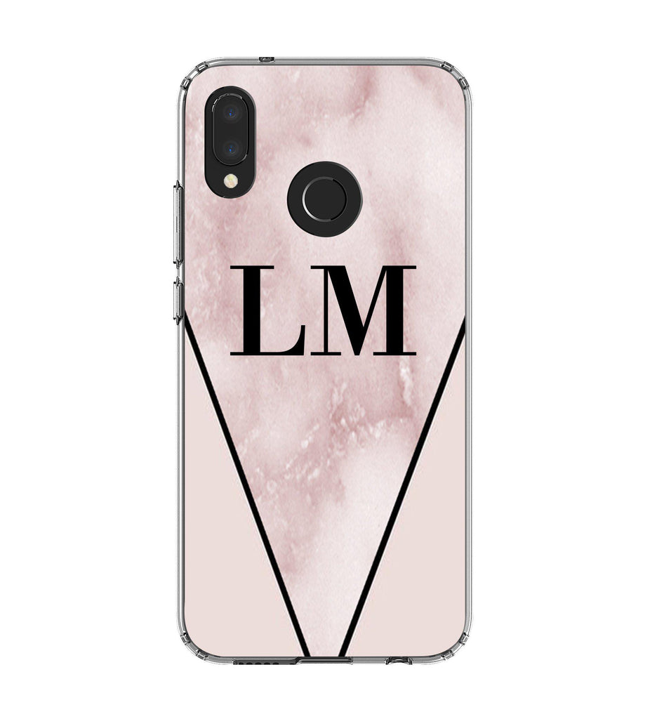 Personalised Pink x Rosa Marble Contrast Huawei P20 Lite Case