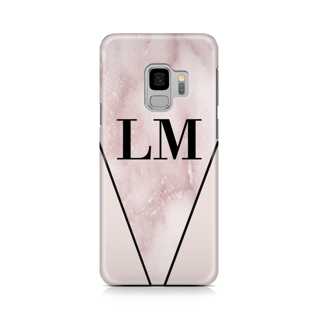 Personalised Pink x Rosa Marble Contrast Samsung Galaxy S9 Case