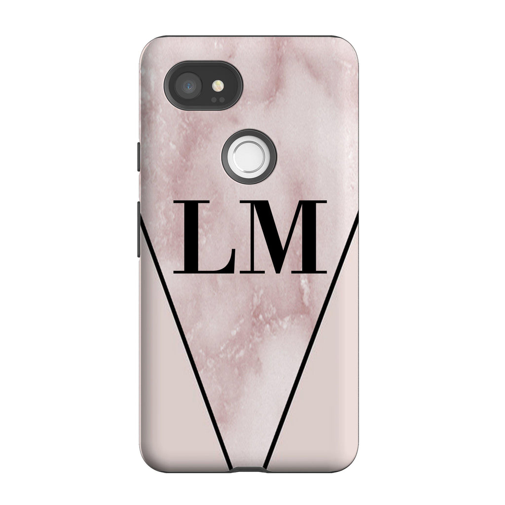 Personalised Pink x Rosa Marble Contrast Google Pixel 2 XL Case