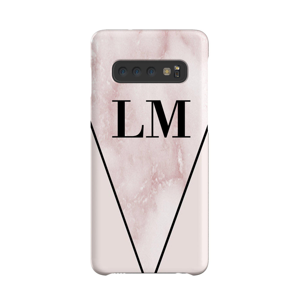 Personalised Pink x Rosa Marble Contrast Samsung Galaxy S10 Case