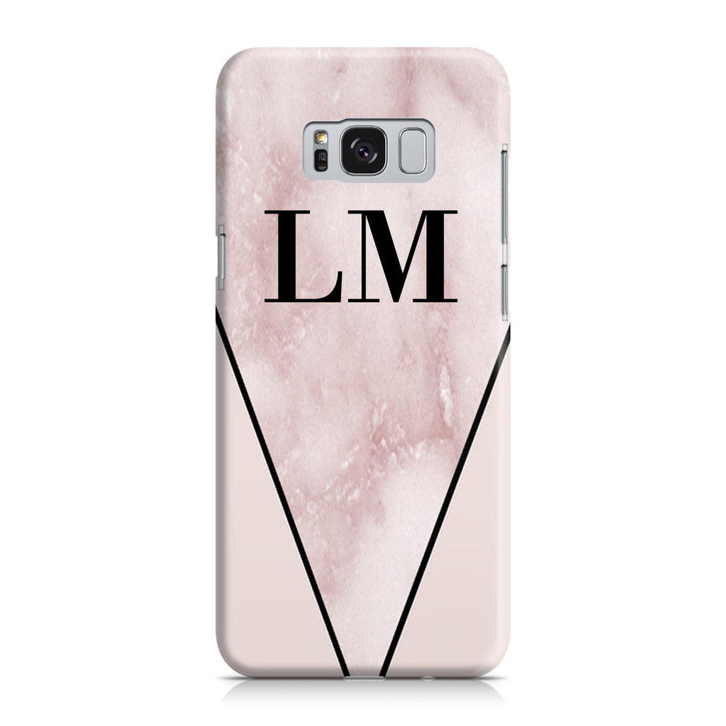Personalised Pink x Rosa Marble Contrast Samsung Galaxy S8 Case