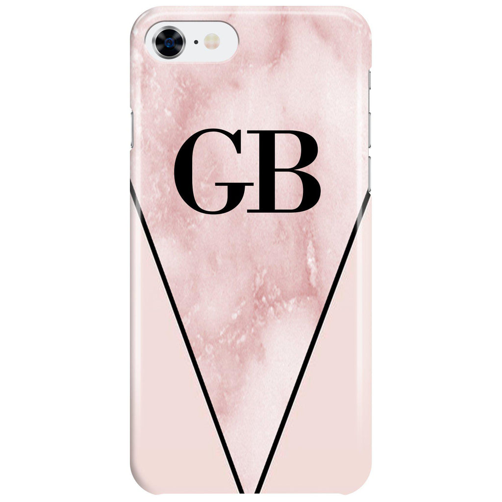 Personalised Pink x Rosa Marble Contrast iPhone 7 Case