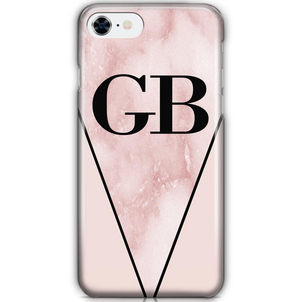 Personalised Pink x Rosa Marble Contrast iPhone SE Case
