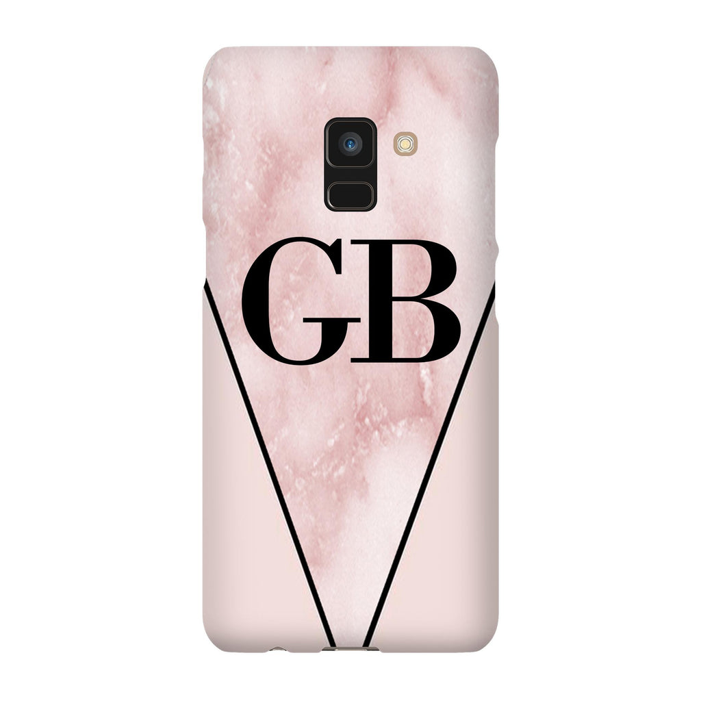 Personalised Pink x Rosa Marble Contrast Samsung Galaxy A8 Case