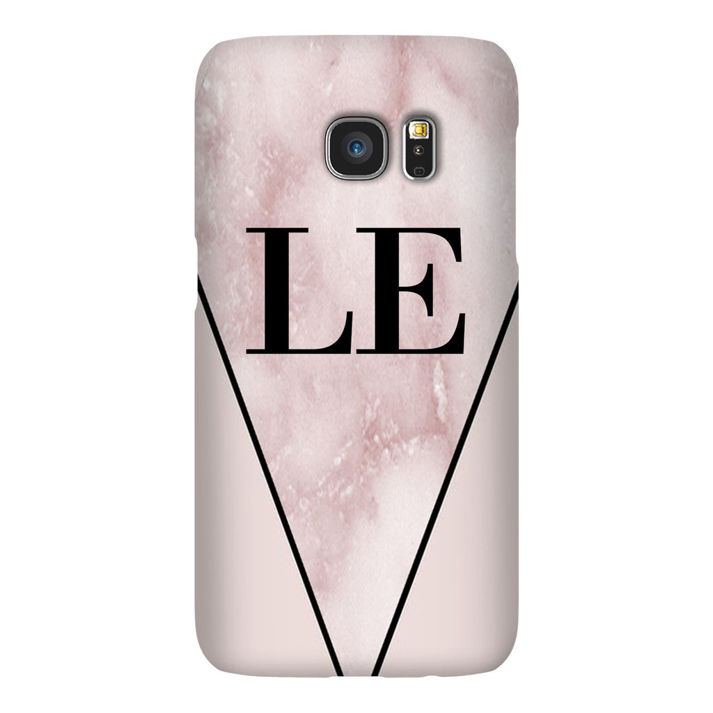 Personalised Pink x Rosa Marble Contrast Samsung Galaxy S7 Case