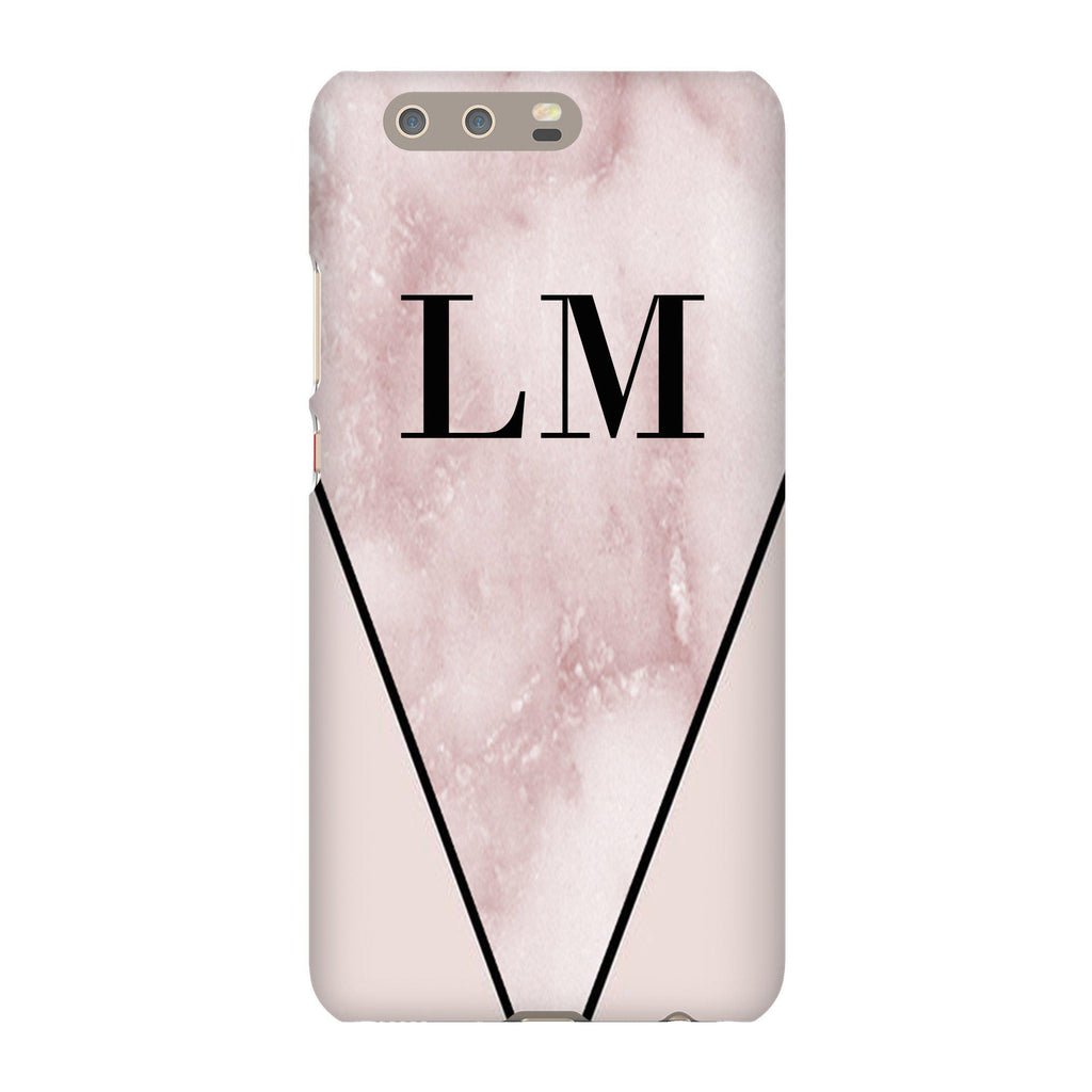 Personalised Pink x Rosa Marble Contrast Huawei P10 Plus Case