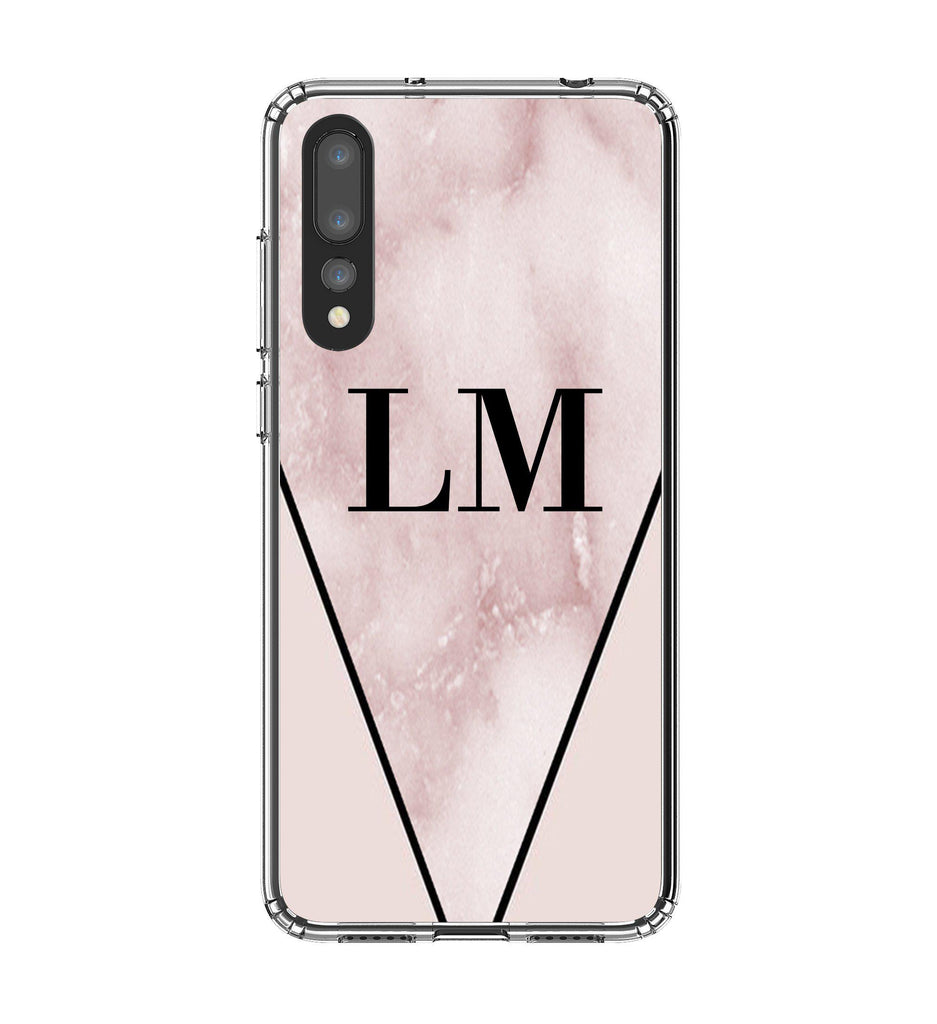 Personalised Pink x Rosa Marble Contrast Huawei P20 Pro Case