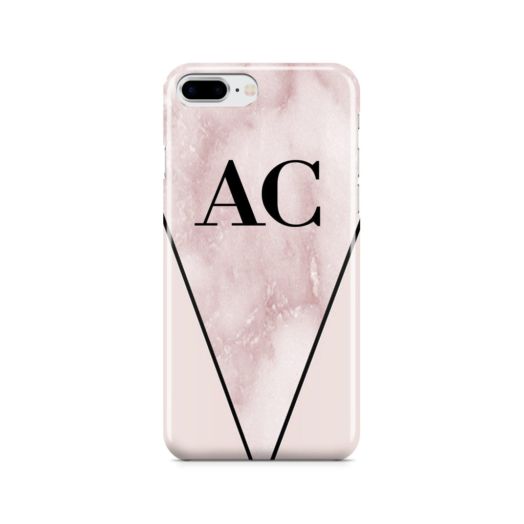 Personalised Pink x Rosa Marble Contrast iPhone 7 Plus Case