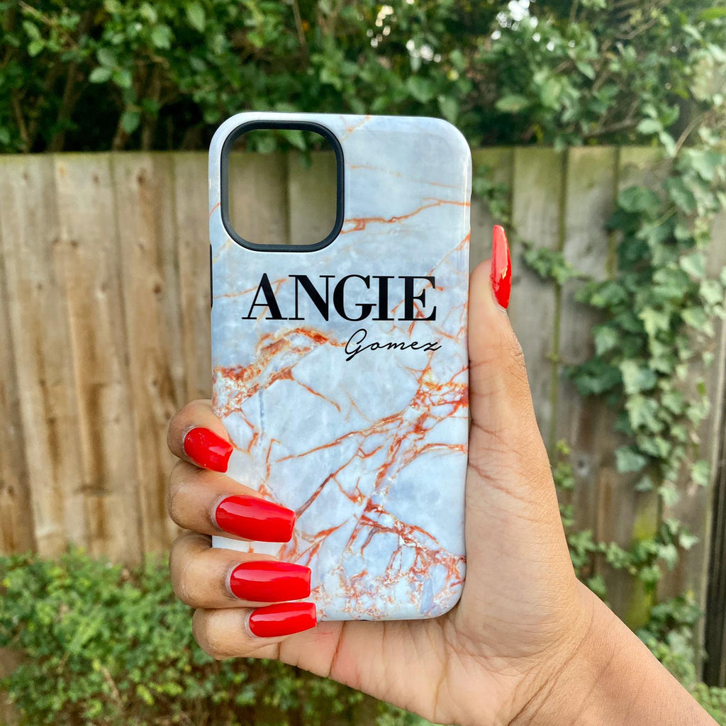 Personalised Fragment Marble Name iPhone 14 Pro Case