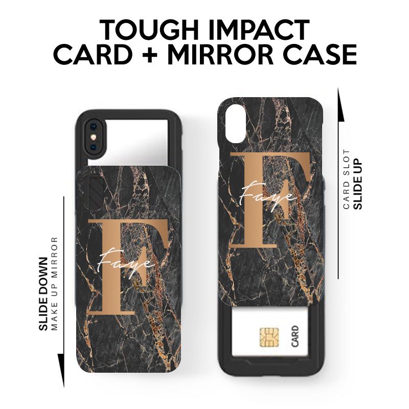 Personalised Slate Marble Bronze Initial iPhone 11 Case