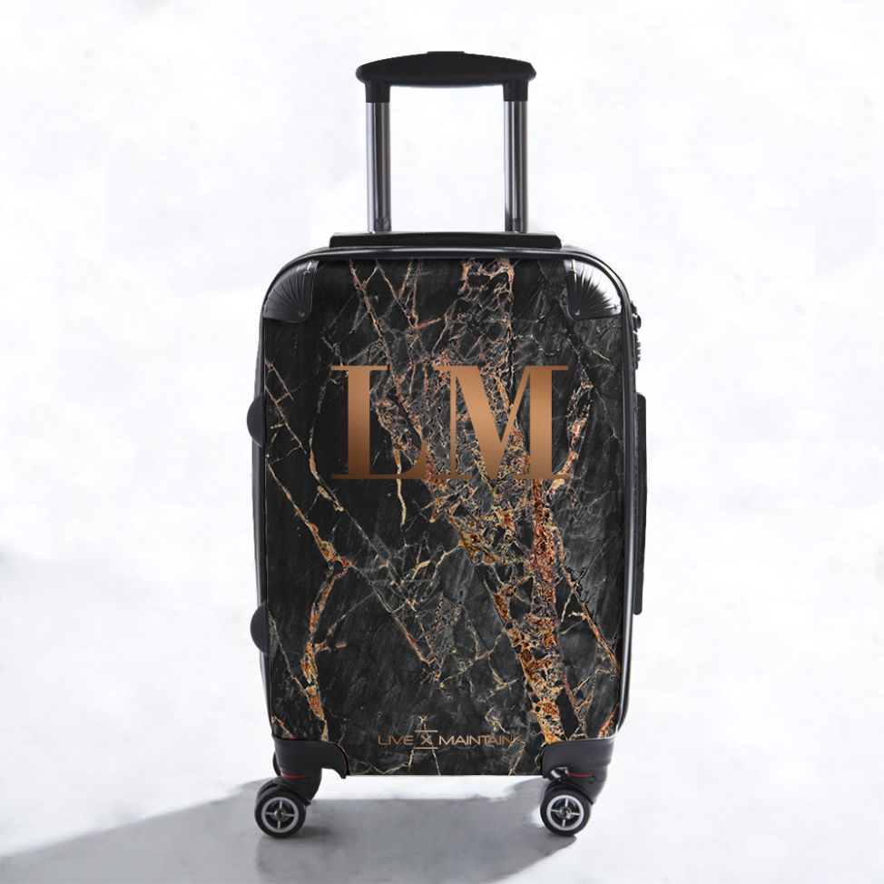 Personalised Slate Marble Bronze Initials Suitcase