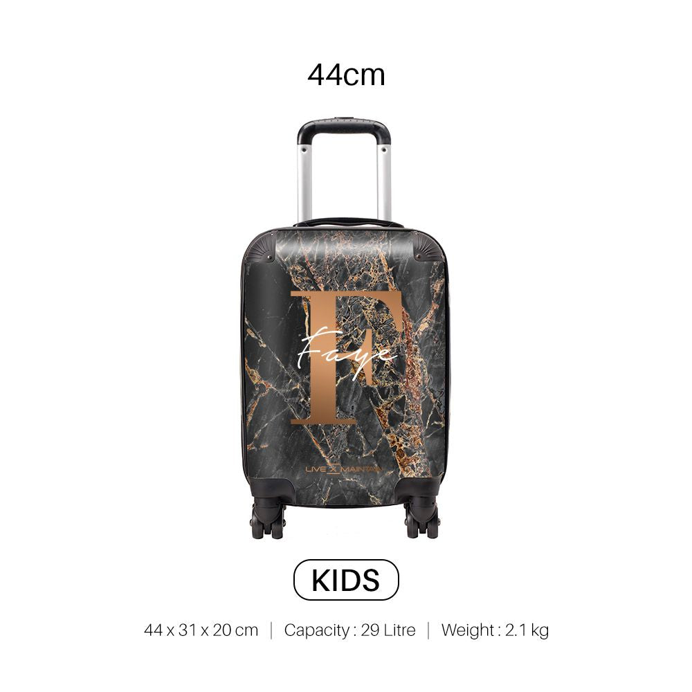 Personalised Slate Marble Bronze Initial Suitcase