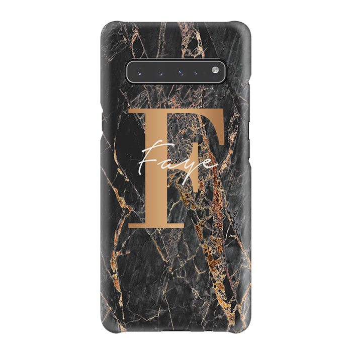 Personalised Slate Marble Bronze Initial Samsung Galaxy S10 5G Case