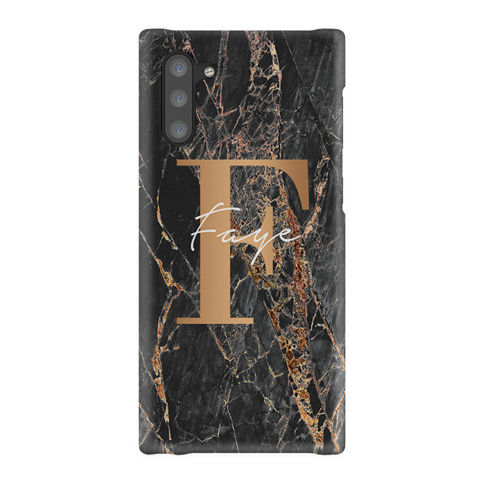 Personalised Slate Marble Bronze Initial Samsung Galaxy Note 10 Case