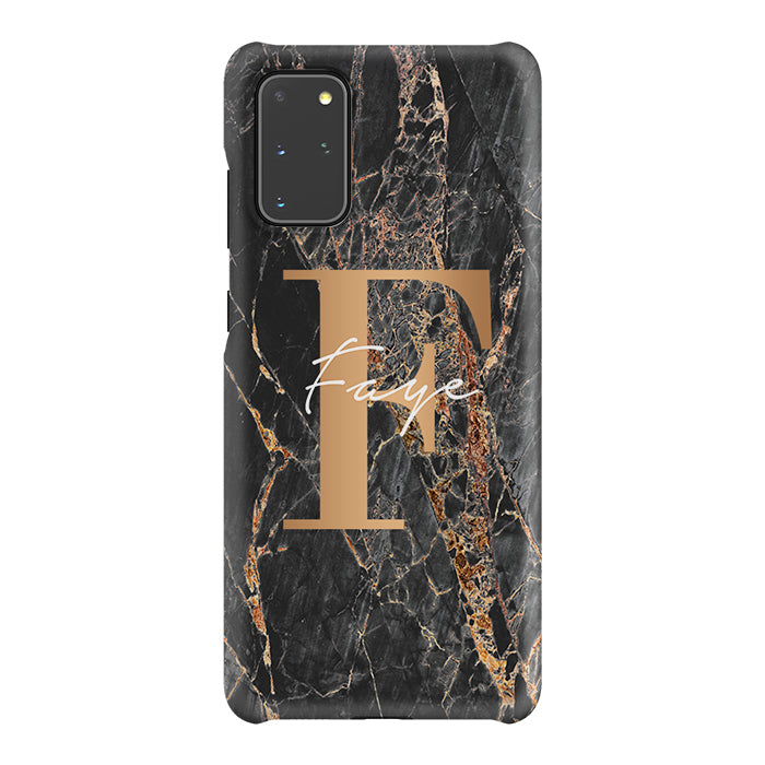 Personalised Slate Marble Bronze Initial Samsung Galaxy S20 Plus Case