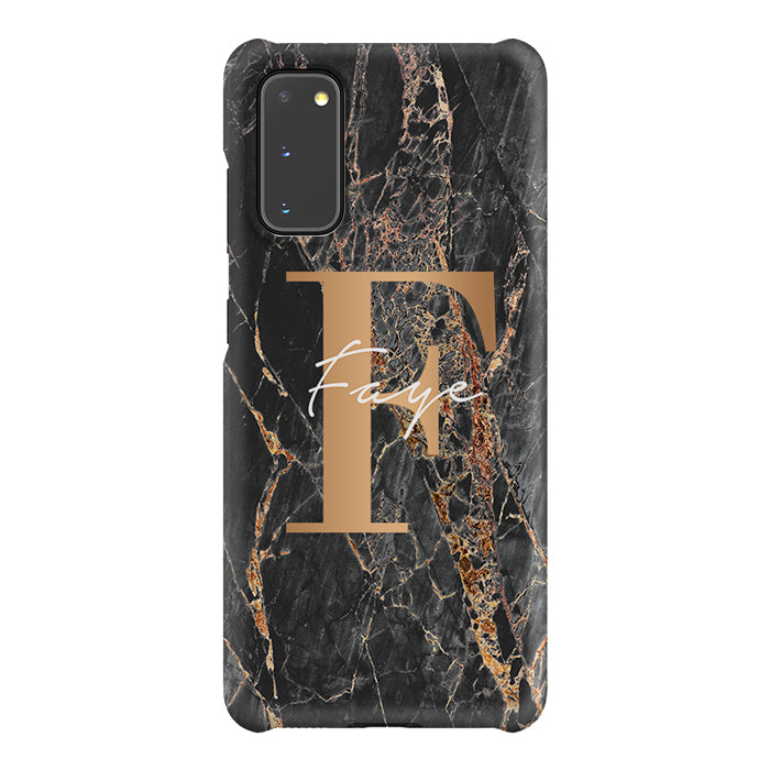 Personalised Slate Marble Bronze Initial Samsung Galaxy S20 FE Case